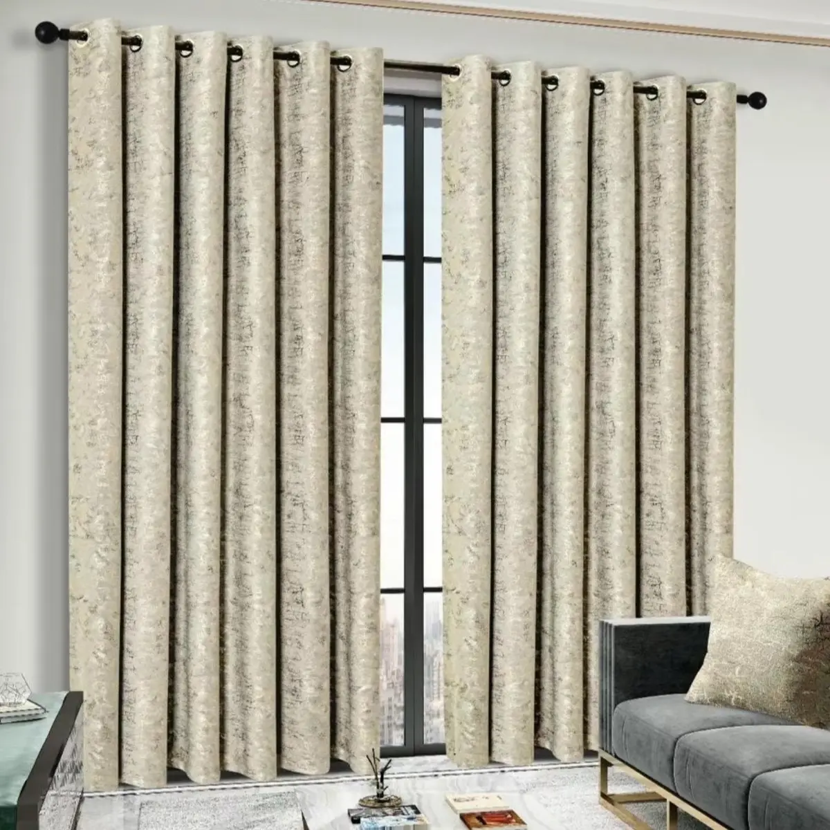 AJAMBO Superior Blackout Curtains (90 x 90), (66 x 72) and (46 x 54) Ring Top Ready made Curtains.