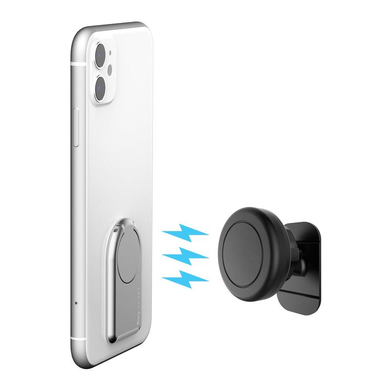 phonetag - Multi-view Phone Stand with Magnetic Ring Holder, Matt Silver 4