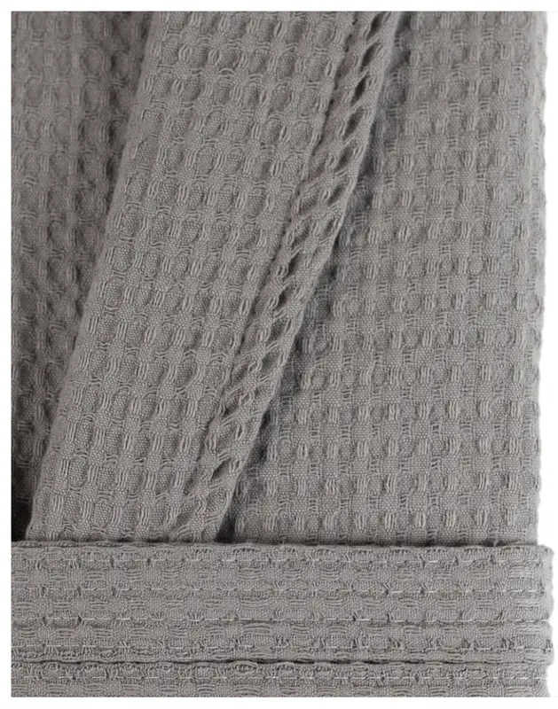 100% Cotton Fabric Lightweight Waffle Dressing Gown - Unisex - Classy Stylish Long Sleeve Bathrobe Comfortable Loungewear Nightwear - Womenswear Menswear  Underwear nightwear Piece Longsleeves Fit Adjustable 2
