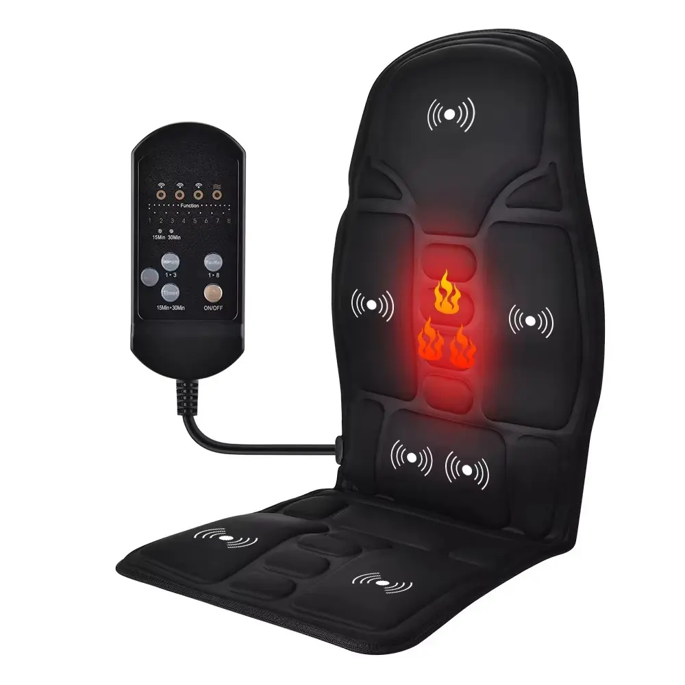 Electric Back Massager with Infrared and Heating Features for Full-Body Massage - Car Home Office Lumbar Neck Mattress Chair Mat - Comfort