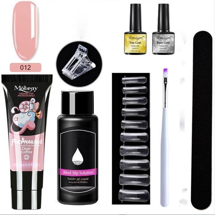 Poly Gel Nail Kit with U V Light Starter Kit, 9 Pcs Builder Gel Nail Extension Kit for Beginners with Everything Nail Art DIY (Nail art requires UV lamp reinforcement) Comfort Manicure Nail Care Polish(15ML) 6