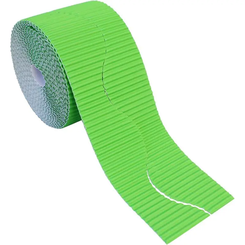 Corrugated Border Roll for School Displays, Apple Green, 10cm x 7.5m. BI7897.