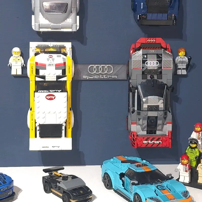 Wall mount hangers for Lego Speed Champions Models display 2020 onwards (8 stud). 6
