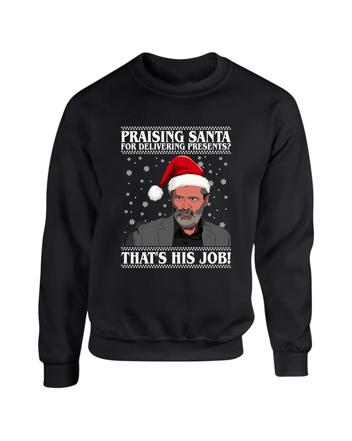 Keane Christmas Jumper, Fun/ Rude /Roy  Inspired Keane Christmas Sweater, Roy Praising Santa For doing his job, Football Christmas Sweatshirt