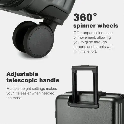 KSK2493 - Kono Durable 24 Inch ABS+PC Hardshell Suitcase with TSA Lock Lightweight Travel Luggage with 360° Spinner Wheels - Grey 5