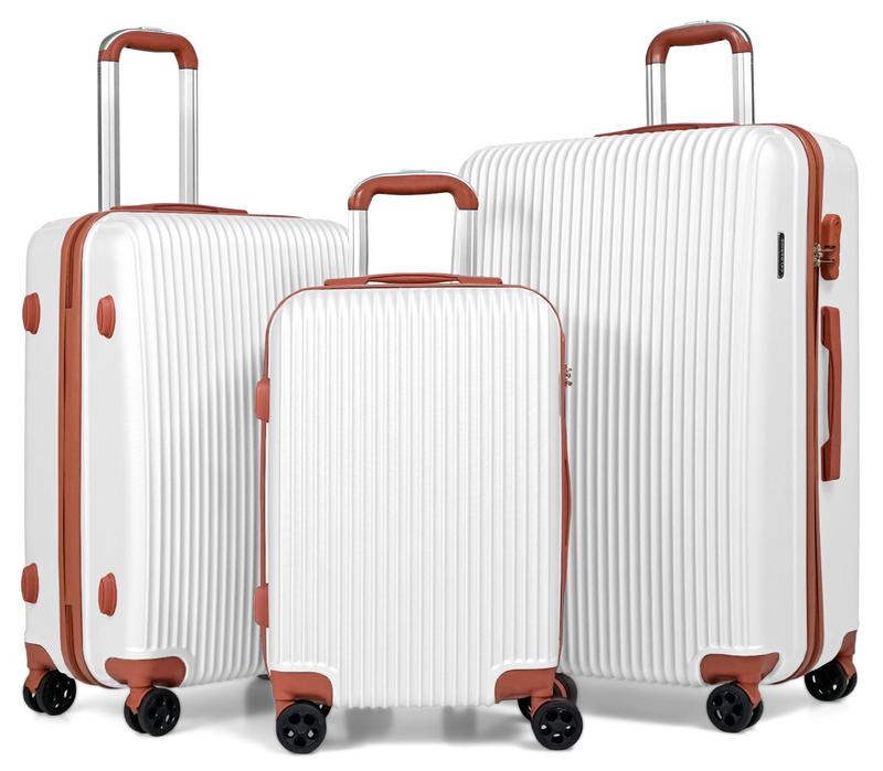 CALDARIUS Suitcase Large | Large Suitcase | Hard Shell | Large Suitcase |3 Digit Combination Lock|Lightweight l 4 Spinner Wheels|Large 28" Hold Check in Luggage| lTelescopic Handle Trolley (White) 5