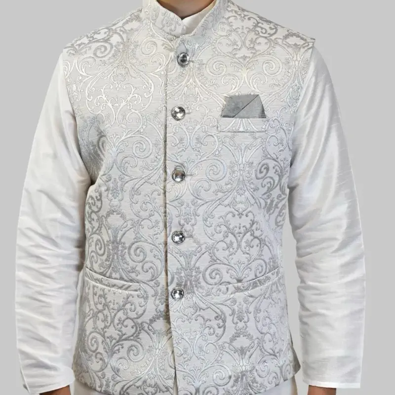 Men's India Stylish Embroidered Waistcoat nehru- Tops for Men - Menswear Embroidery