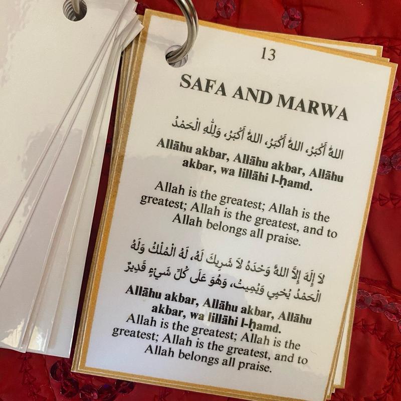Umrah cards kids adults pilgrimage duas prayers islamic pocket size cards laminated 6