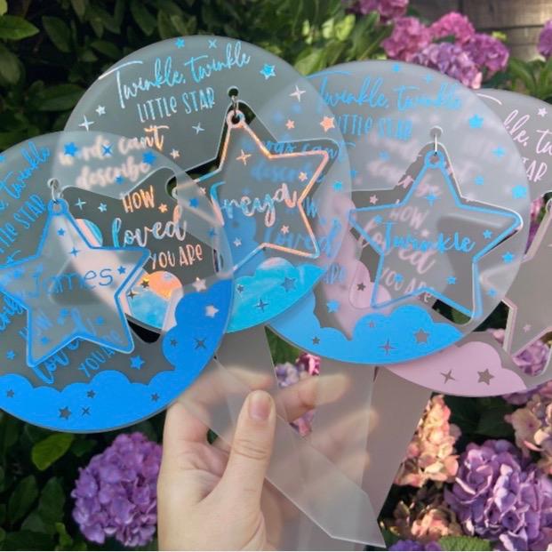 Rainbow Memorial Grave Marker Gift Stake Twinkle Twinkle Little Star Rainbow / Grief / Loss 3