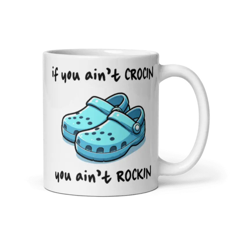 Funny Mug, if you ain't crockin, you ain't rocking, blue design, also in pink, Homorous  Gift Idea, Birthday Present, Christmas, Mothers Father Day, Secret Santa, Graduation, Thank you, Anniversary, Retirement 4