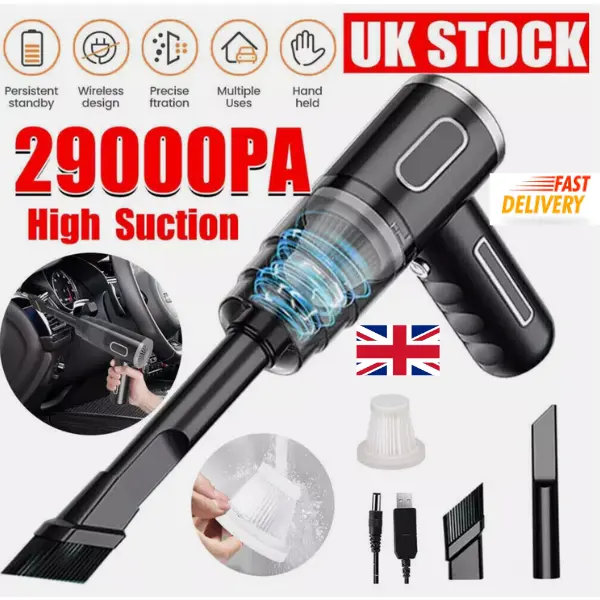 Wireless Handheld Vacuum Cleaner with Power Suction for Car