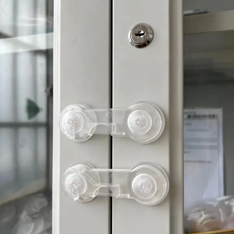 Baby Safety Cabinet Lock Self Adhesive Transparent Kitchen Draws Lock 2