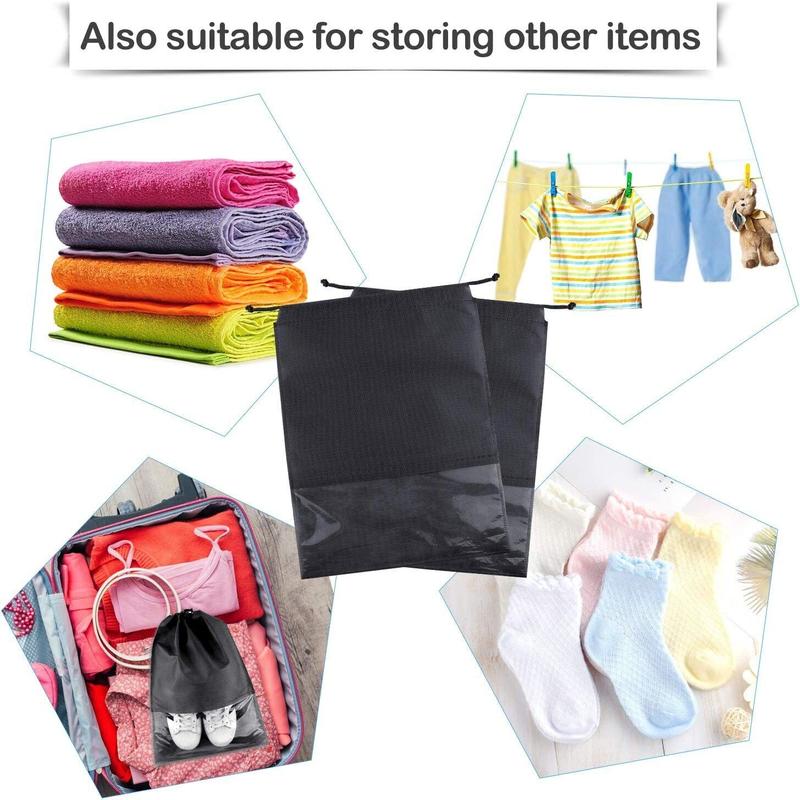 20X Large Portable Shoes Bag Travel Storage Pouch Drawstring Dust Bags Non-Woven 8