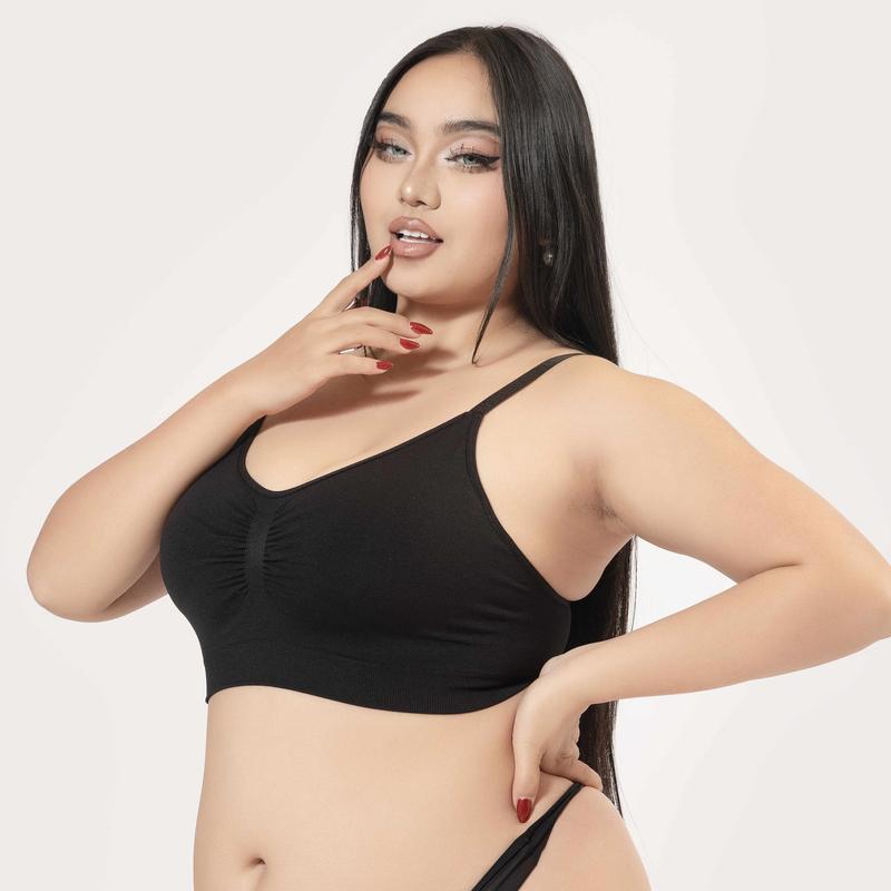factory direct sales -- NoUnderwire Unlined Cami Bra Seamless Tshirt Bras Sports Brafully covered non-wired shaping bra with adjustablespaghetti straps 4