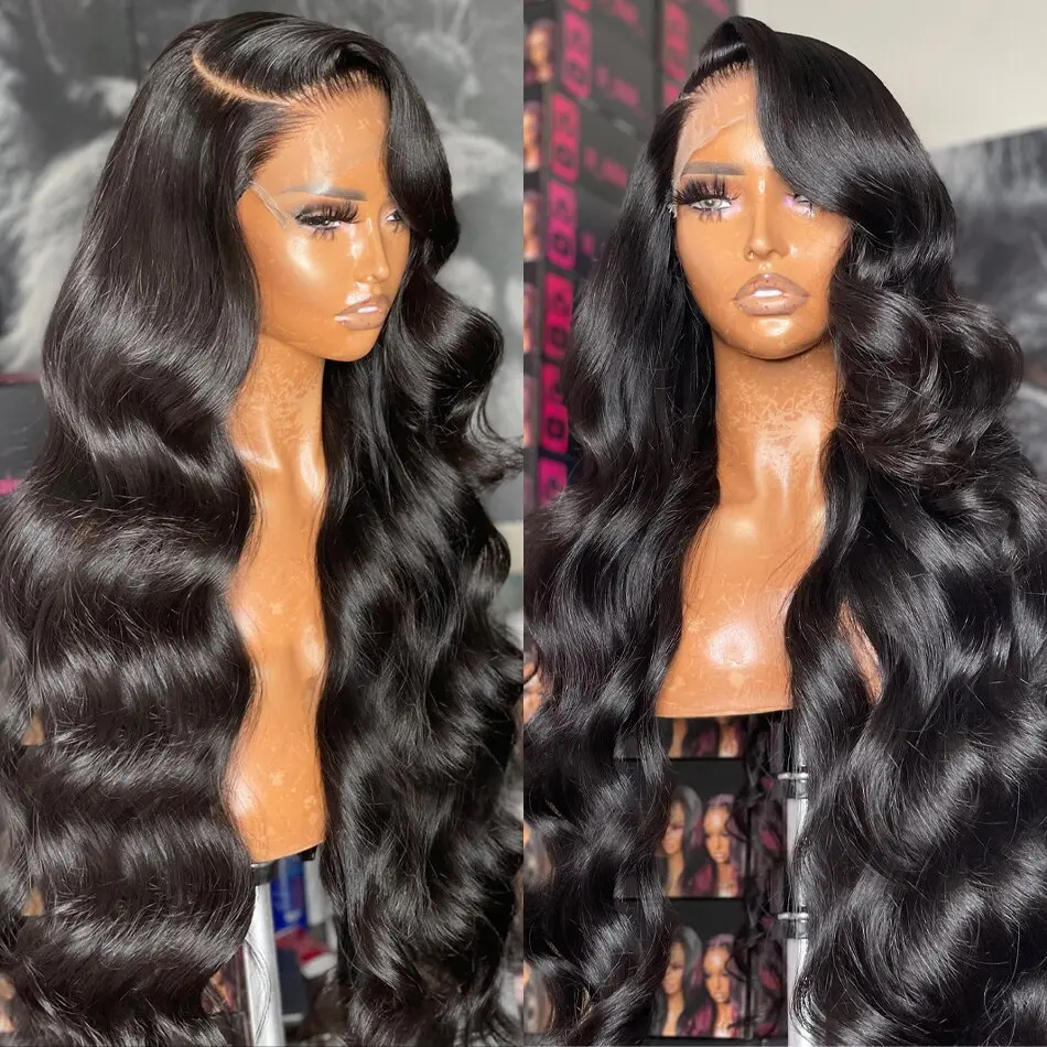 13x4 13x6 HD Lace Frontal Human Hair Wigs For Black Women 28 30 36 Inch Brazilian Body Wave HD Transparent Lace Closure Wigs 180% Density Glueless
