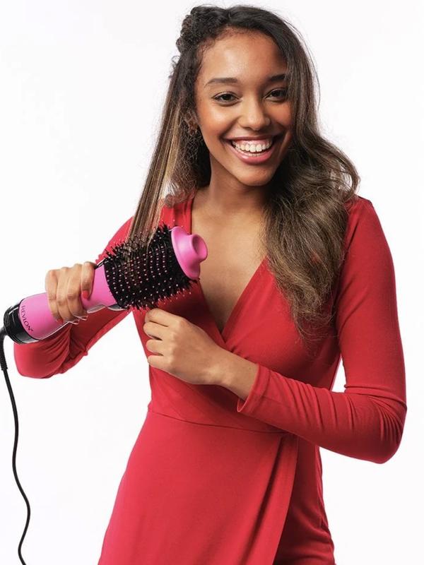 Revlon One-Step hair Dryer and Volumiser Rose Edition (One-Step 2 in 1 Styling tool Ionic and Ceramic Technology, Unique Oval Design for mid to Long Hairs) RVDR222VUkHair Dryer and Volumiser 2 in 1 Styling Tool Hot Air Styler Smooth Brush 3