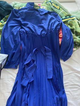 Product Review of Women's Solid Belted Pleated Dress, Elegant Bishop Sleeve Keyhole Back A Line Dress for Spring & Fall, Women's Clothing for Wedding Guest, Dresses for Women from ** ☁** ** ☁** 🌀** 0