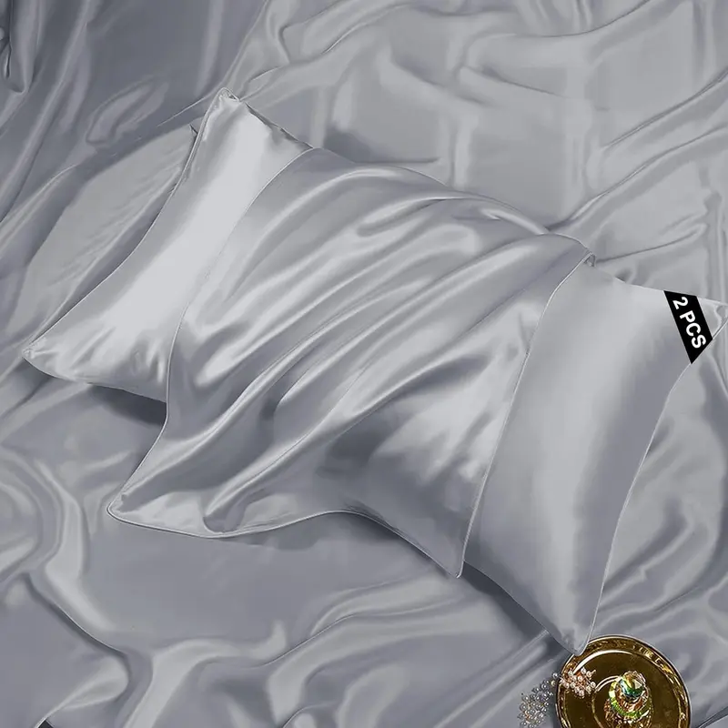 Luxury Satin Pillowcases 19x29 Inches – Soft, Silky, Anti-Frizz, Skin & Hair Friendly – Elegant Bedroom Decor – Wrinkle-Resistant & Durable Pair 1