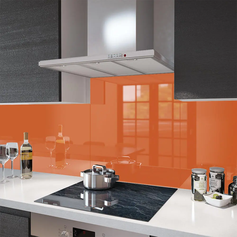 Glass Splashbacks Orange and Glass Upstands