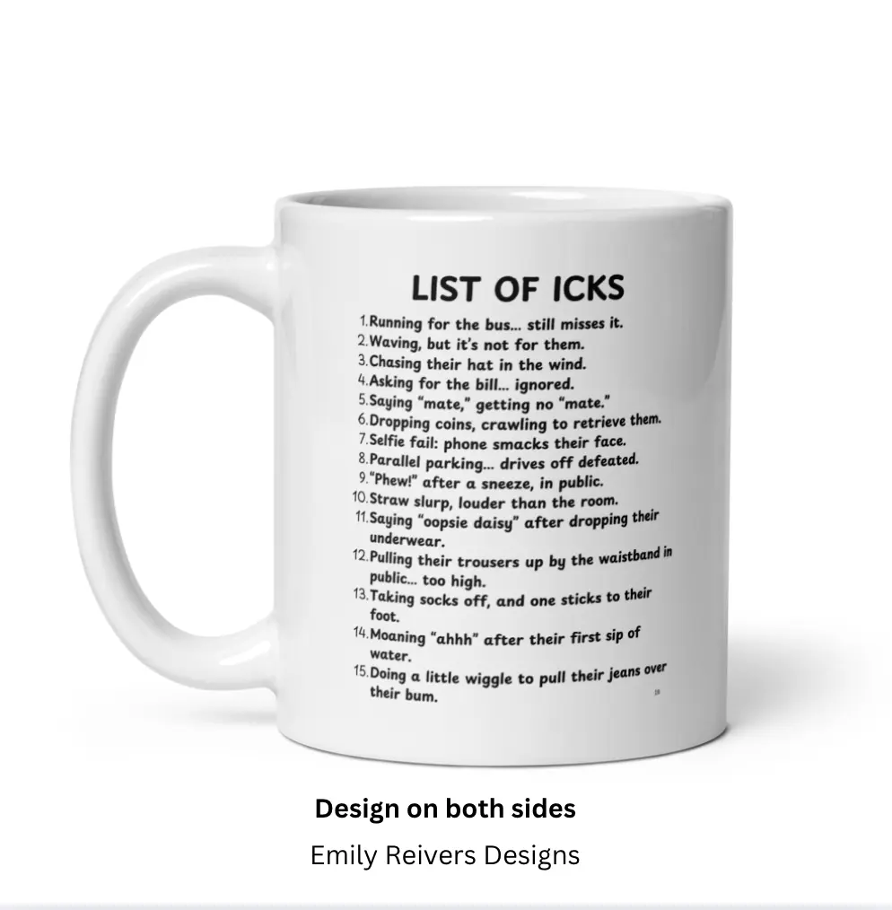 List Of Icks Comedy Funny Mug Couples Gift Relationship Gift Single Gift Cup Coffee Washable Reuse mug sweary  mugs