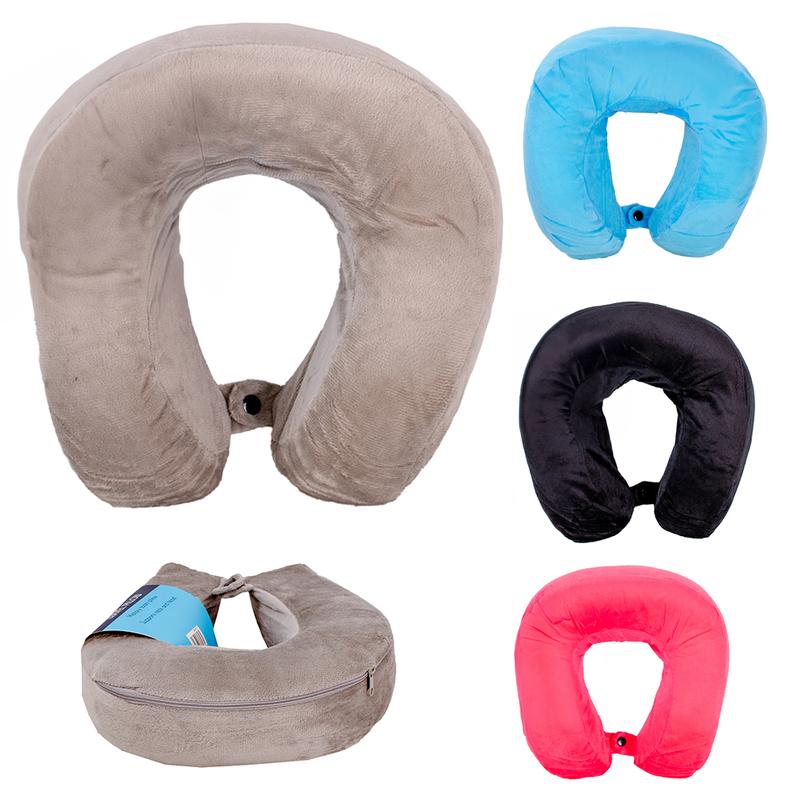 Ergonomic Travel Neck Pillow - Soft Memory Foam, Portable U-Shape Design with Snap Closure, Lightweight for Airplane, Car, & Home - Available in Black, Red, Blue, and Gray 0