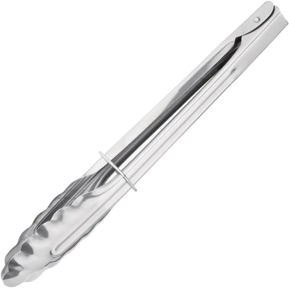 Essentials Catering Tongs 24.5 cm, Stainless Steel, Kitchen Cooking Utensils, DF66 VALENTINE GIFT