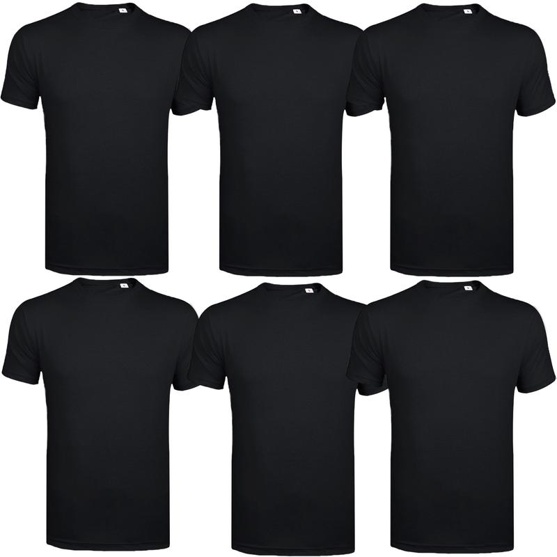 2025 new hot selling models 6 pack mens T-shirt short sleeve shirt crew neck plain assorted cotton top menswear set Gym Fitness running multipack T shirt 2