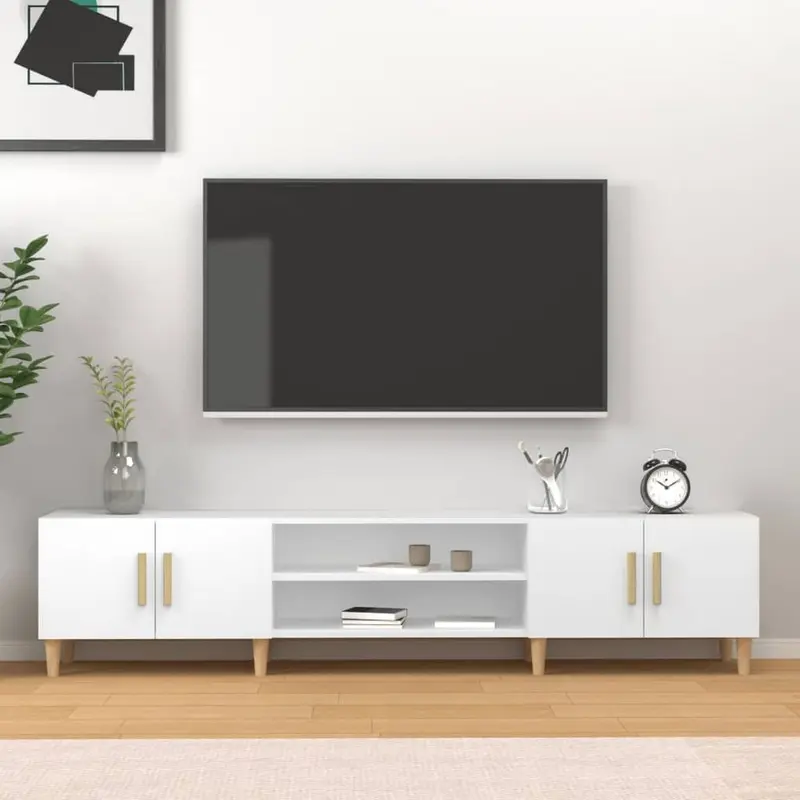 vidaXL TV Cabinet White 180x31.5x40 cm Engineered Wood 0