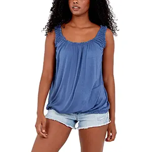 Women’s Ladies Vest Bubble Tops Sleeveless Loose fit Round Scoop Elasticated Stretch Summer Jersey Multi Colors Women Casual dresses Womenswear Camisole T-Shirt Cardigan Collar 2