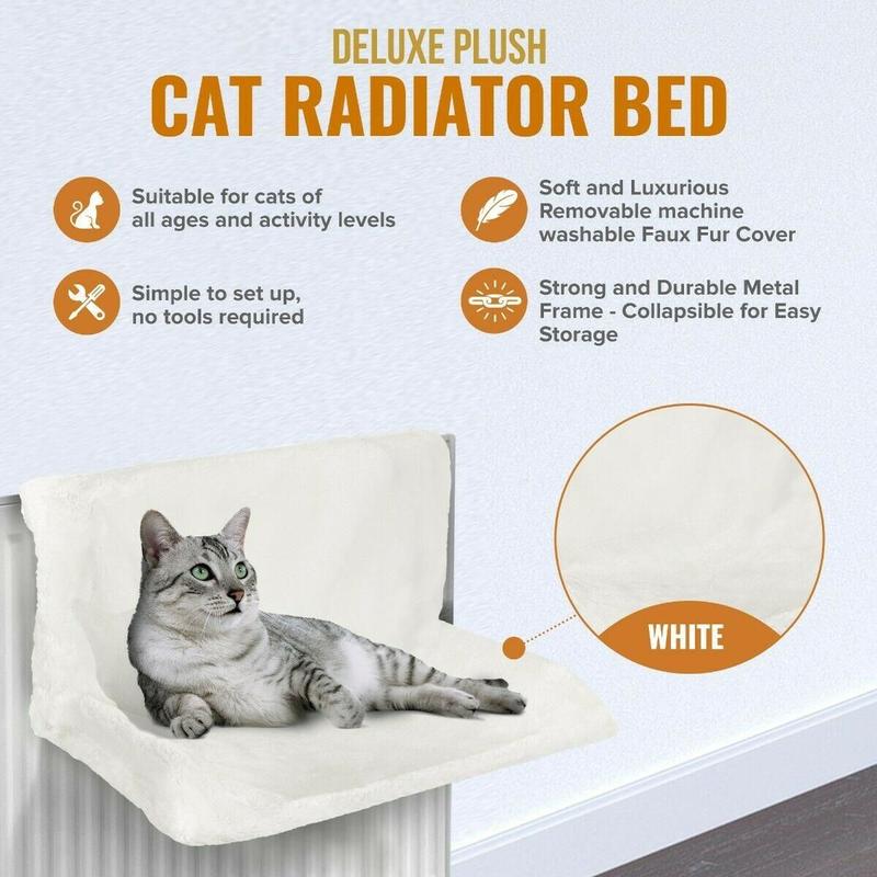 48cm Cat Radiator Bed - Faux Fur Kitten Dog Hammock Puppy Pet Window Cat Bed Dog Bed Sofa Grey Pet Beds Sofas & Mats Dog Bed 6