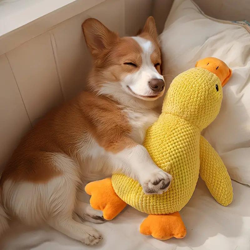 Durable Plush Duck Dog Toy with Squeaker - Bite-Resistant Chew Toy for Small to Medium Breeds 1