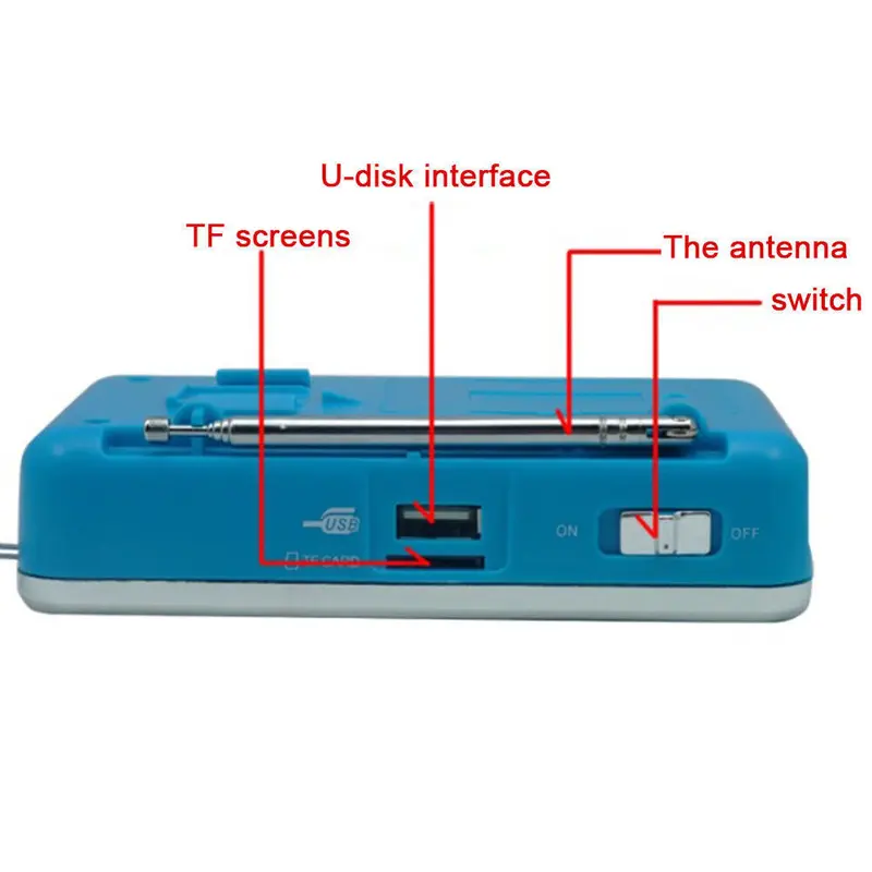 Portable Mini FM Radio Digital Radio Speaker USB SD TF Card MP3 Audio Player 6