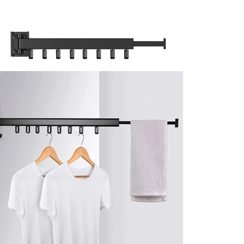 HYGRAD BUILT TO SURVIVE Clothes Drying Rack Wall Mounted Clothes Drying Airer Rack, Retractable Fold Away Laundry Drying Rack Outdoor & Indoor Neat Formal Drying Rack (Single Rod - 93cm Long) 0