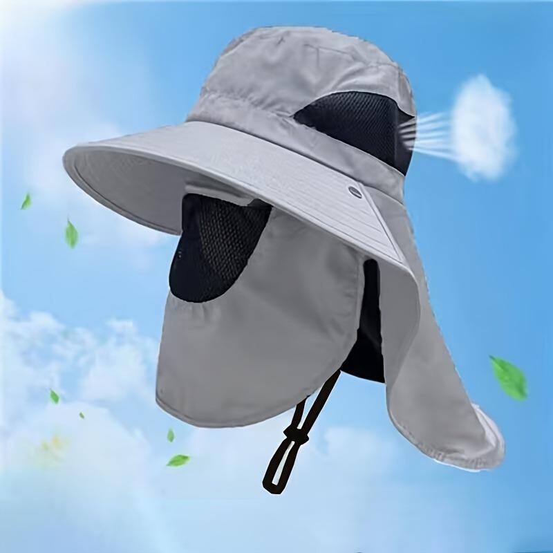 Unisex Wide Brim Boonie Hat With Adjustable Neck Strap, Breathable Mesh For Summer Sun Protection, UV Resistant Camping And Hiking Outdoor Hat 5