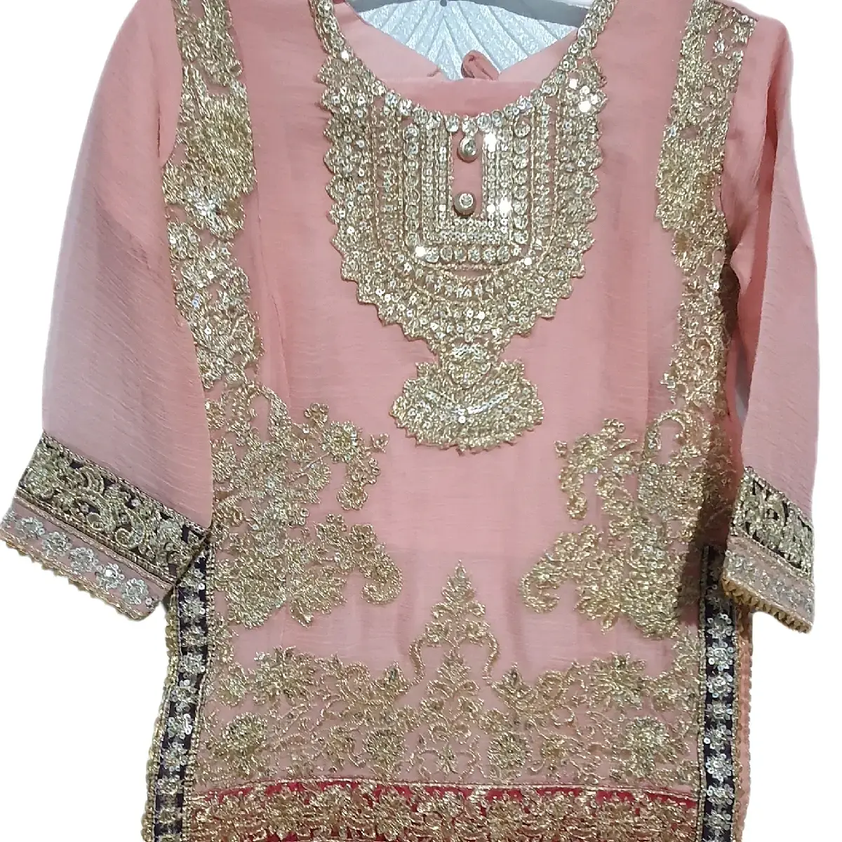 Girls Chiffon Suit with Heavy Embroidery - Kids Collection