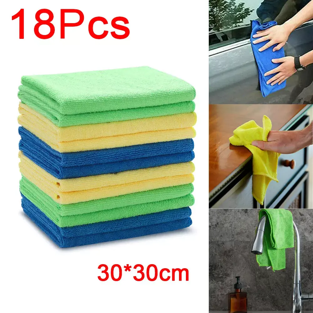 18Pcs Microfibre Cloths for Car Detailing and Cleaning rough  hands