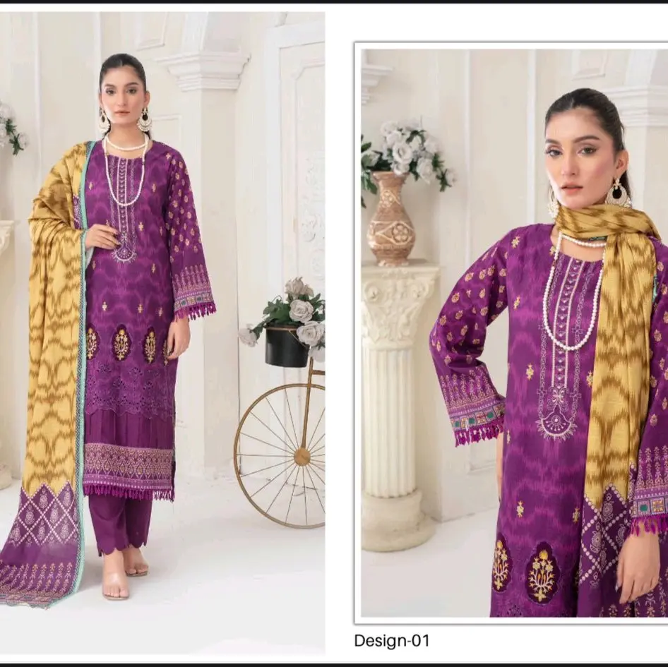 Digital Print & Embroidered Slub Khaddar Shirt - Primer Quality Ready to Wear clothes Traditional Womenswear Elegant Fabric Dress Formal Suit Aesthetic