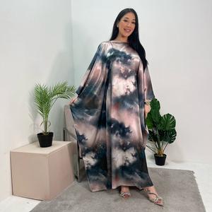 Ladies Marble Print Tie Kaftan Dress Onesize Uk 6-20