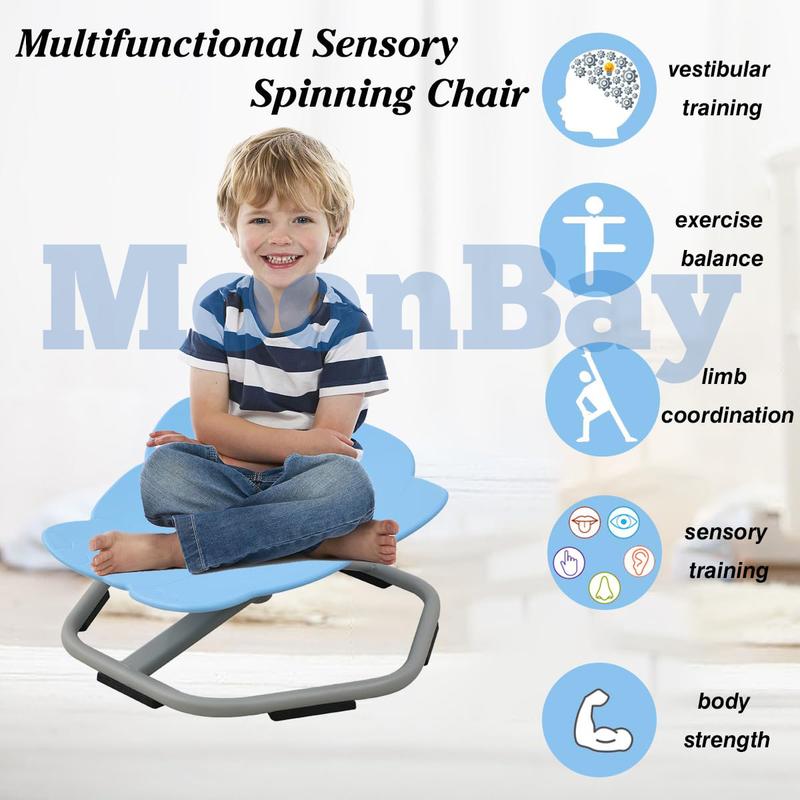 Elephant Kids Sensory Swivel Chair, 360° Spinning Seat, Toddler Sit and Spin Wobble Chair, Sensory Training Balance Toys, Autism ADHD Chairs, Physical Therapy Body Coordination,Training Body Coordination for Boy Girl (Blue & Pink) 8