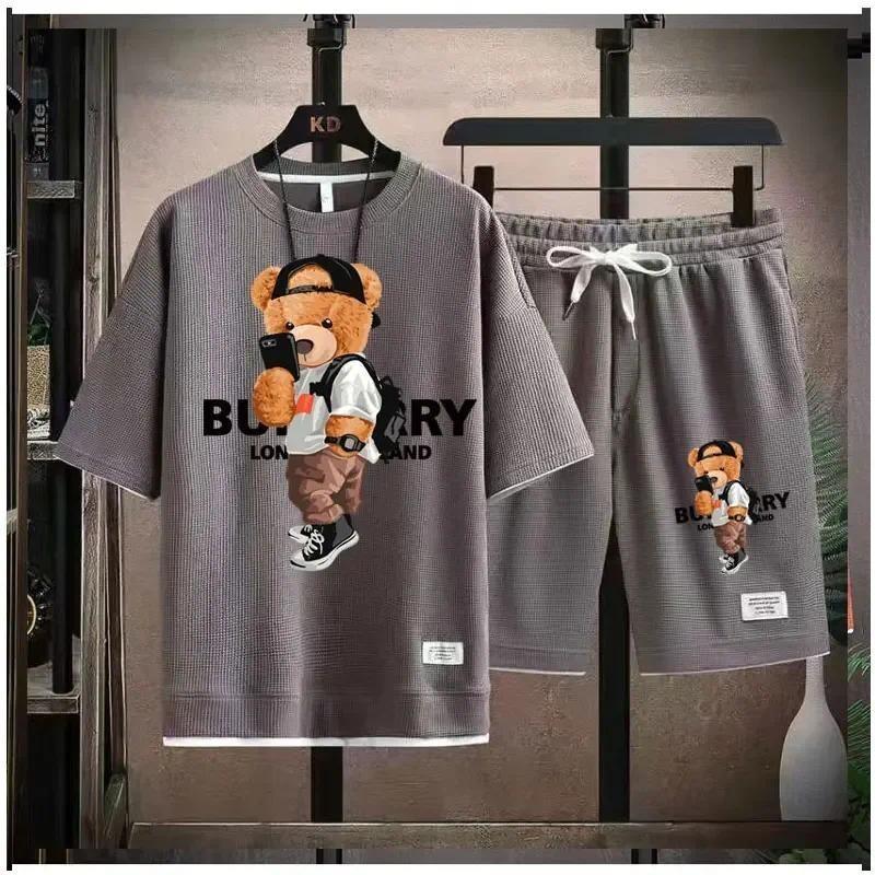 Hip Hop Summer Streetwear cat Graphic Luxury Short Sets Men Designer Clothes Oversized Unisex Tshirt Shorts Brand Outfit beach 4