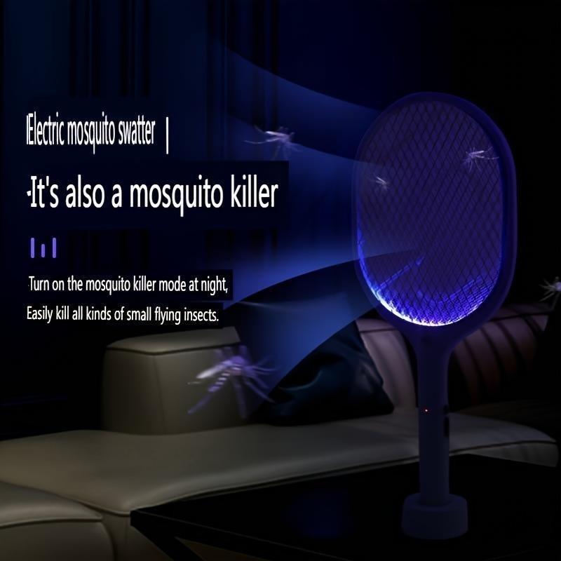 2-in-1 Rechargeable Electric Mosquito Swatter & Insect Killer Lamp - USB, Perfect for Home, Office, Garden, and Camping 4