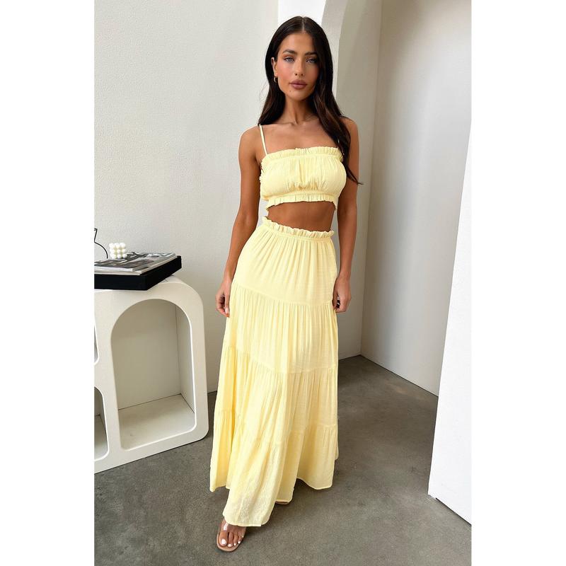 Thats So Fetch Selina Maxi Skirt - Yellow 5