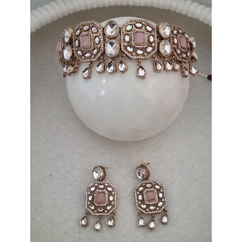 Stunning Choker Set with Earrings - Asian Jewellery - Indian Jewellery - Pakistani Jewellery - Traditional Asian Jewellery 7