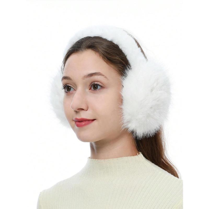 FADZOYLE 1pc Winter Earmuffs Foldable Muffs Fluffy Fluffy Ear Windproof Warmers Cute Ear Covers Adjustable Headband With Fuzzy Thermal Lined Furry Winter Earmuffs Outdoor Sport Skiing 6