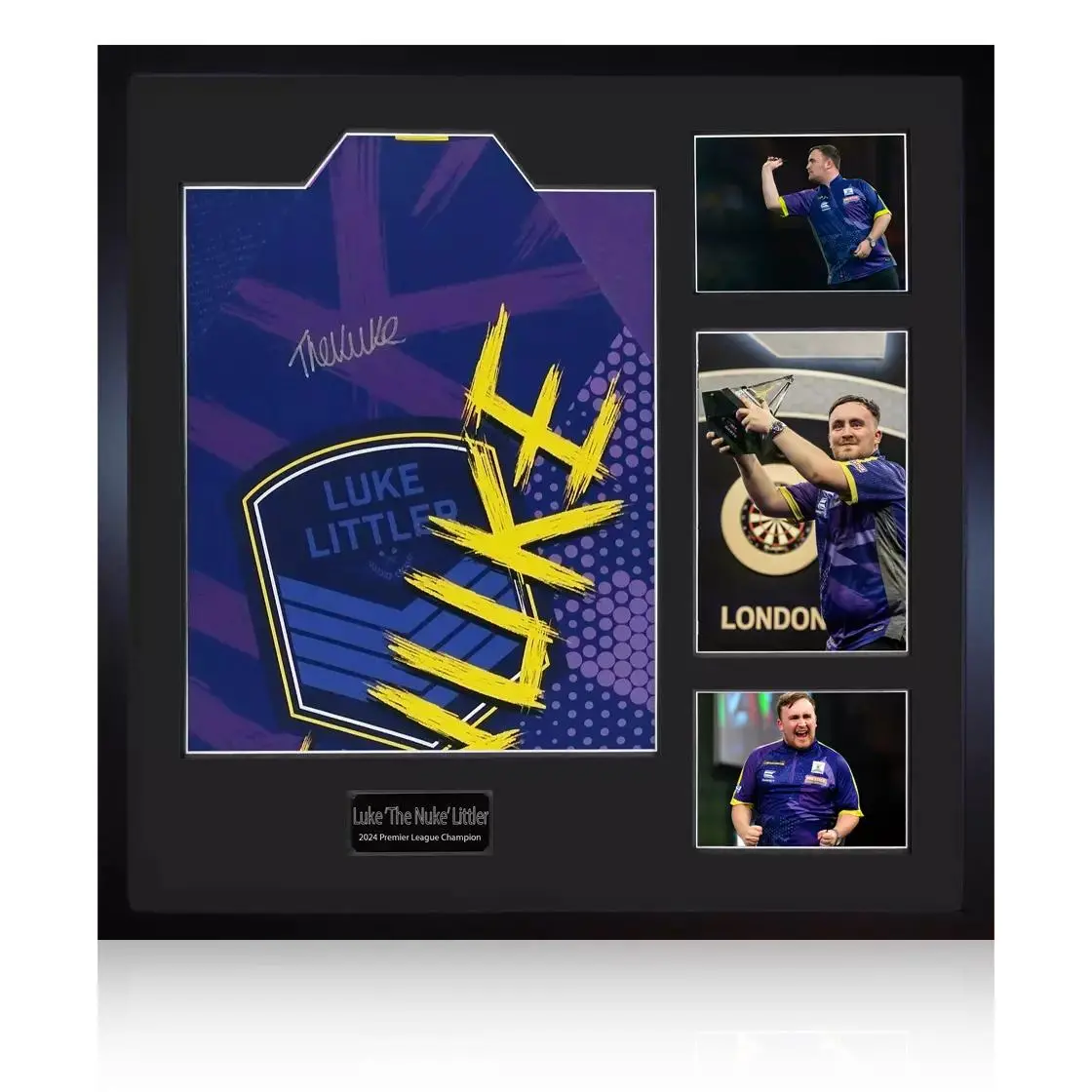 Luke Littler Back Signed Shirt Elite Frame