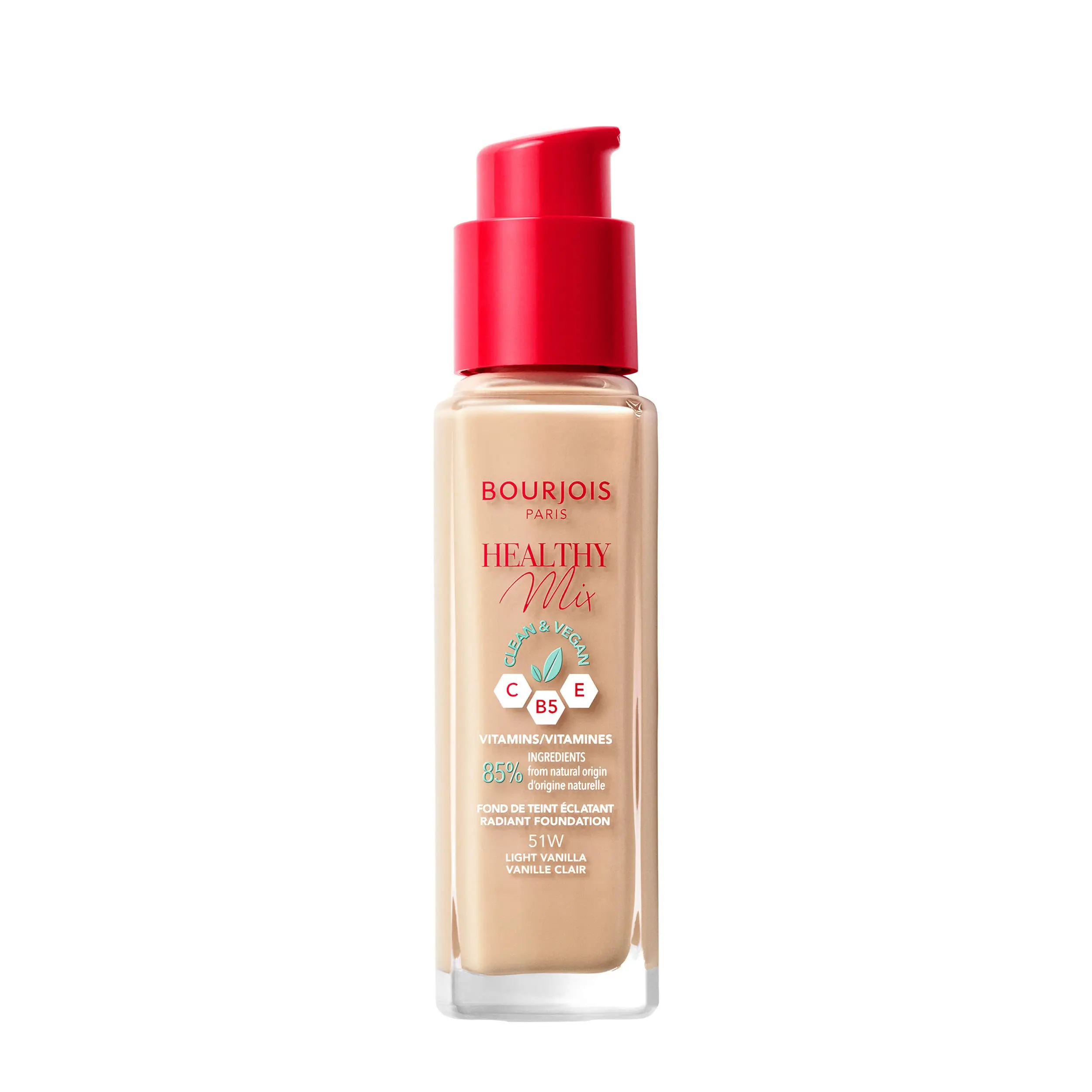 Bourjois - Healthy Mix Clean Foundation, Ton 051, Light Vanilla 30ml