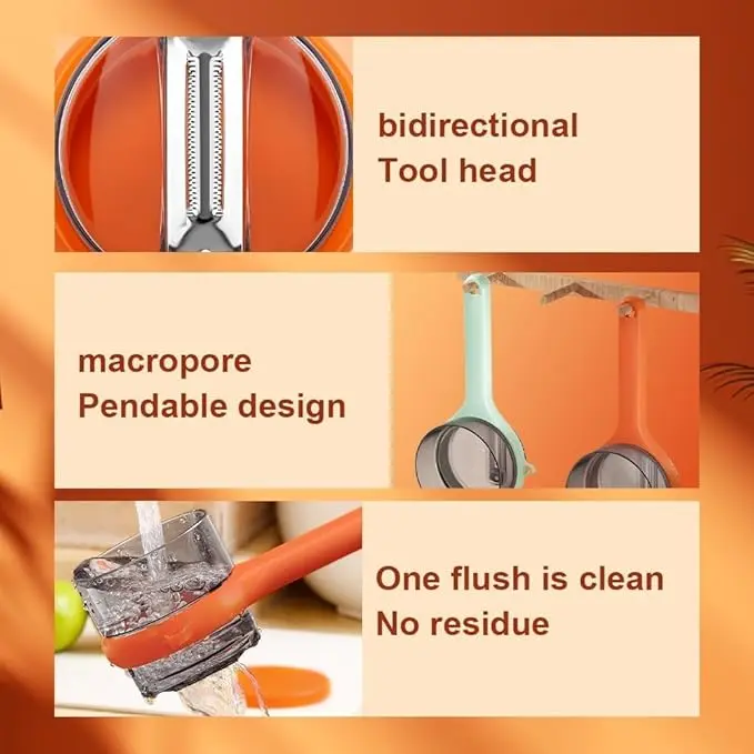 Peeling Knife with Storage Box, 2024 New Peeler with Storage Bucket, Multifunctional Double Sided Stainless Steel Blade Peeler and Carrot Vegetable Fruit Peeler Peeling Knife Box 6