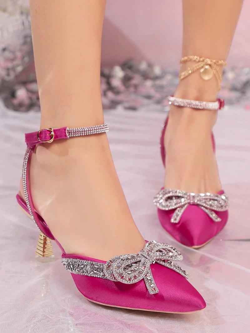 Product Introduction of 2025 Women's Elegant High Heel Shoes With Bow Decoration With Dress Cheer Footwear Summer 21