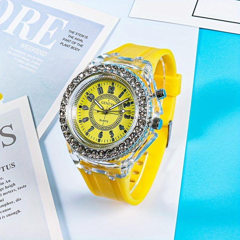 Product Introduction of New Luminous Student Electronic Watch for Teenagers, Junior High and High School Students, Electronic Watch with Rhinestones, Candy Color, Couple Watch, New Year Gift 166 11
