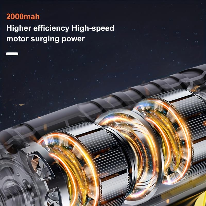 Product Introduction of 120W Portable Car Air Compressor & Tire Inflator - USB Rechargeable, LED Light, Handheld Pump for Easy Inflation 2
